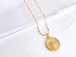 60cmロング 横顔マリア コイン形メダイ Goldスエッジチェーンネックレス✧サージカルステンレス