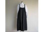 ☆サロペットパンツ◇黒　リネン100％◇S・M・L・LLの画像