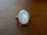white labradorite ring(rainbow moonstone)