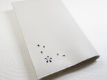 新書サイズ、コミック対応・HANABIRA」《ゴートスキン》スムース・一枚革のブックカバー・0665の画像