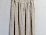 リネンヨークギャザーマキシスカート・アイボリーの画像