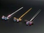 夫婦玉かんざし（赤青の金色）