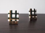 刺繍ピアス　　　チェック　和装にも