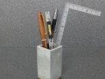 ペン立てシングルボックス コンクリート製　-コンクリート/モルタル/セメント雑貨-の画像