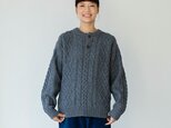 ★サンプルセール　1点のみ★デザインも着心地も叶える　ウール100％　ローゲージニット　チャコールグレー　221101-1