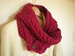 アラン模様のマフラー兼スヌード
