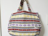 ☆ゆーみん様ご依頼品☆マチたっぷりラウンドトートバッグ（メキシカンエスニック柄）