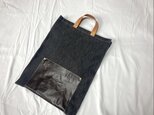 A3サイズ　シンプルトート001 Black denimの画像