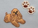 アップリケワッペン コッカースパニエルとポウ kr-0043　犬　肉球