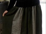 大島紬の着物からリメイクパッチスカートの画像