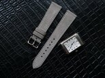 『高級革使用』イタリアンスウェード　グレー　時計ベルト　レザー　腕時計　革ベルト　皮　革　カスタムの画像