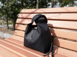 my Bag -mini-　黒色✗生成り色　ピッグスキンレザーの画像