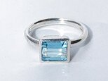 アクアマリン　オクタゴンカット　2.12ct　伏せ込み留め　シルバーSV925リングの画像