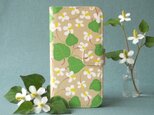 <iPhone>手帳型スマホケース【春の庭*ドクダミ】