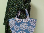 【セール品】桃色花柄プリント トートバック  綿１００％　う早この布 コットンこばやしの画像