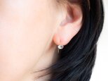 透明感＆輝き＊ハーキマーダイヤモンドのひとつぶ華奢ピアス～14KGF