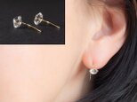 透明感＆輝き＊ハーキマーダイヤモンドのひとつぶ華奢ピアス～14KGF