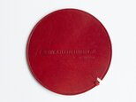 【コラボ商品】おうち時間を楽しむレザコースター おしゃれ（丸型）レッド　イタリアンレザー　革　雑貨　mk-01bu