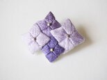 紫陽花　刺繍ブローチ　入学・入園式フォーマルにもの画像