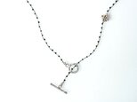 Mantel braid necklace 'pearl・onyx'