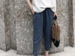 【注文製作 】九分ズボン　リネン100％　カジュアルパンツ 綿麻　パンツ 3色の画像