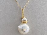 K24純金◇ゴールド アコヤ真珠ペンダントトップ（天然色）