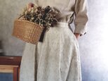 アンティーク刺繍 大人のロングスカート / コットンリネン ダブルガーゼの画像
