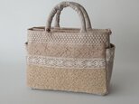 antique lace standard bag [beige linen canvas]の画像