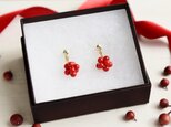 【イヤリング】木苺 ベリー Ⅱ・赤珊瑚