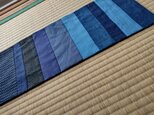 ヴィンテージ藍　絣　縞　のテーブルマット　ふるさとの春の画像