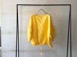 【春SALE】リネン裾ギャザーブラウス＜ミモザ＞リトアニアリネン100％の画像