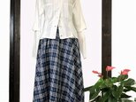 最終値引き　06 着物リメイク作家 ”優衣”  服地　チェック文様スカート＆帽子の画像
