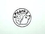 消しゴムはんこ「ハリネズミ・Thanks」の画像