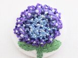 刺繍ブローチ 紫陽花①の画像