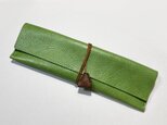 アニリン牛革のペンケース(抹茶×ミルクチョコ)