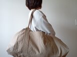 新サイズ！☆ヴィンテージ加工帆布☆のキャラメルショルダーバッグ　《ベージュＬL》の画像
