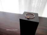 【受注生産】Graceful Ring◆キュービックジルコニア3ｍｍ◆GOLD　ロープチェーンの画像