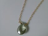 再販：グリーンアクアマリンネックレス