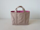 TOTE BAG -bicolor- (M) / pinkbeige × peachの画像