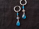 【Silver】Apatite Mini Charm／アパタイトのフープピアス（Straight）の画像