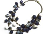 Chocker Necklace - navy&white -の画像