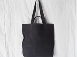 Double handle leather tote（Nero）/カンガルー革/ユニセックス/T077の画像