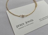 Freshwater Pearls Bracelet 華奢シンプル淡水バロックドロップパールチェーンブレスレット