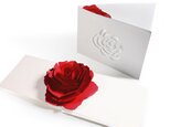 花のポップアップグリーティングカード〈レッド-ローズ〉　forバースデー・ウェディング・母の日・卒業・お祝いの画像
