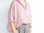 リネンオーバーシルエットシャツ（ピンク）