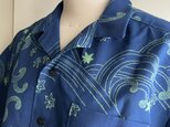 浴衣シャツ（メンズ向け・Lサイズ）波＆楓柄の画像