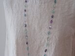 long necklace silk フローライトタンブルの画像