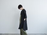 キャンバスウォッシャブルフレンチリネンロングシャツ/blackの画像