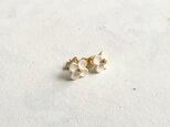 陶ピアス 花の画像