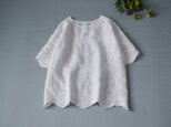リネン100%総刺繍ゆったり大人可愛い半袖トップス♪